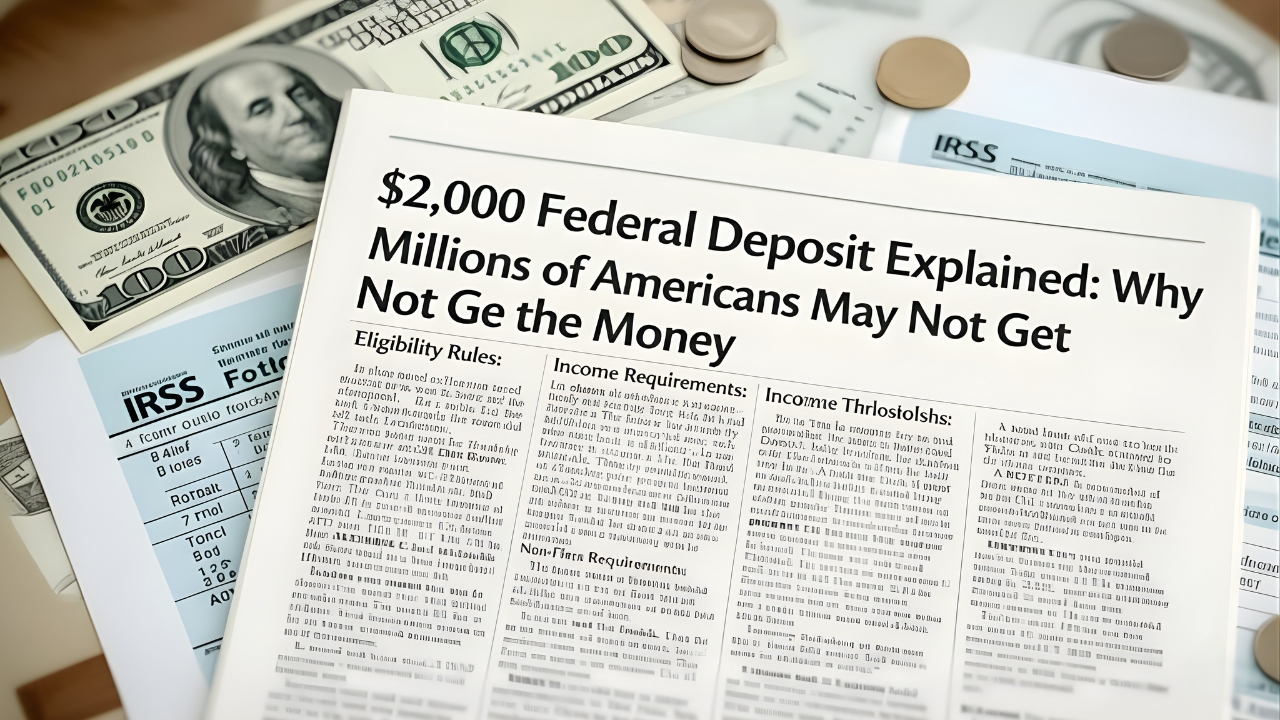 $2,000 Federal Deposit Explained: Why Millions of Americans May Not Get the Money