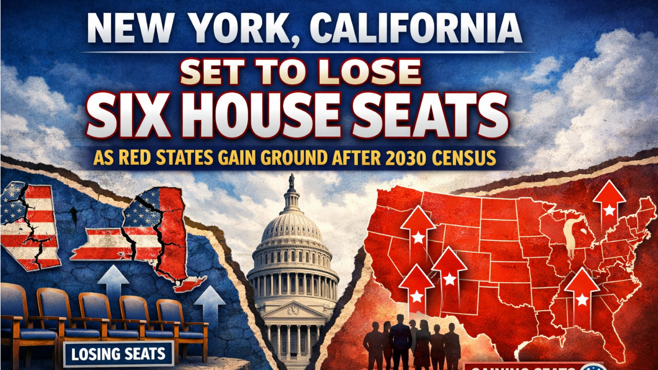 New York, California Set to Lose Six House Seats as Red States Gain Ground After 2030 Census